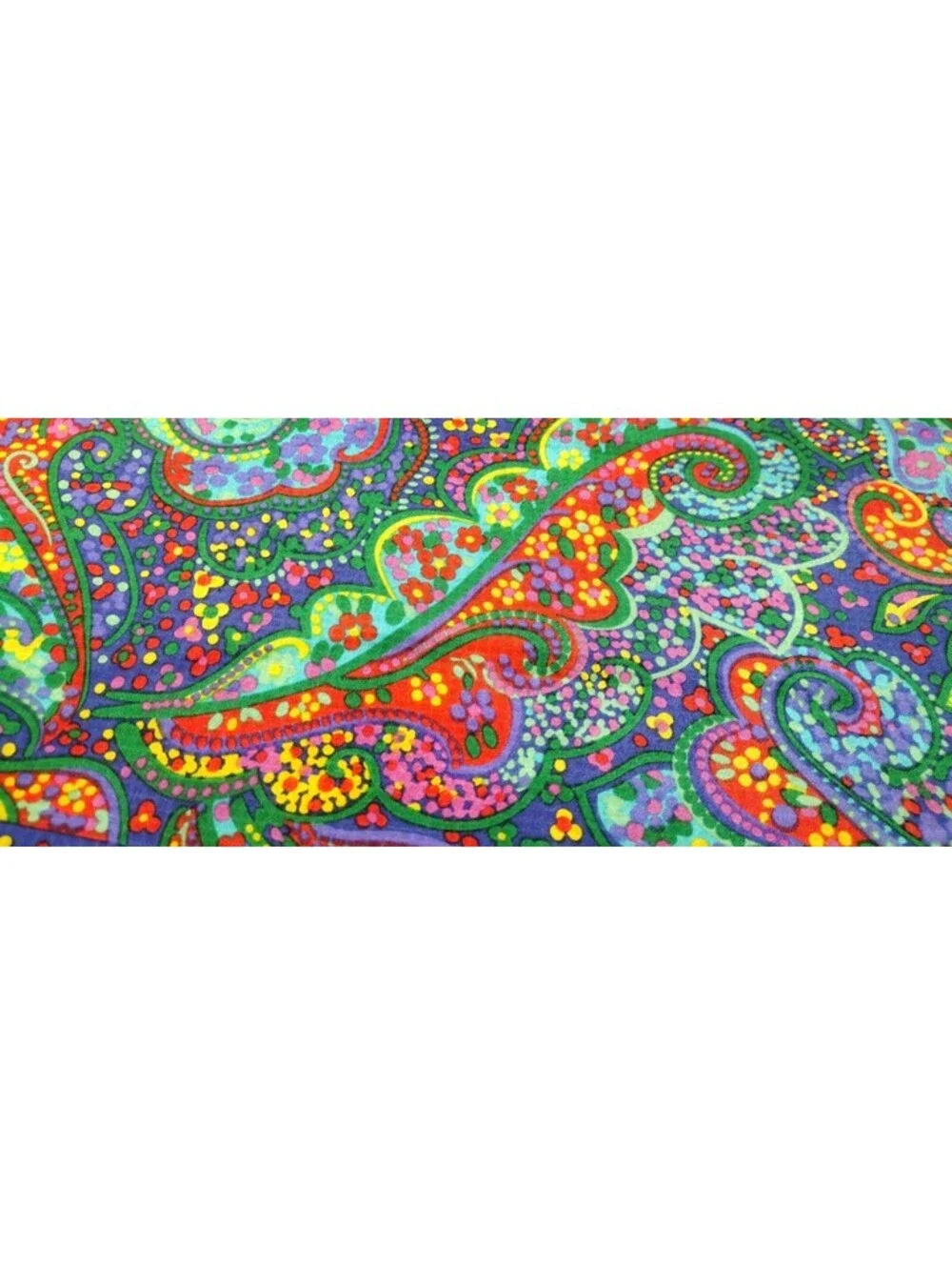 Vintage Psychedelic Paisley Silk Scarf Red Border Colorful Multicolor Big Size!